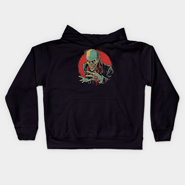 Vintage Halloween Scream Zombie Retro Super Cool Best Gift Kids Hoodie by MortuaryChill